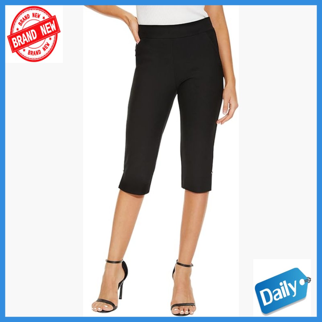High Waisted Stretch Capri Leggings With Pockets For Work Casual